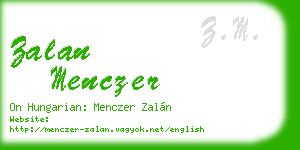 zalan menczer business card