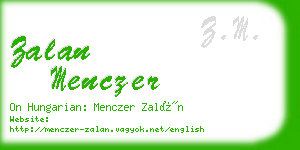 zalan menczer business card